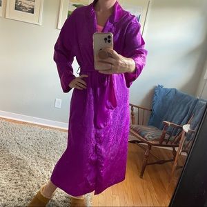 Victoria's Secret Gold Label Vintage Silky Purple Robe